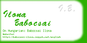 ilona babocsai business card